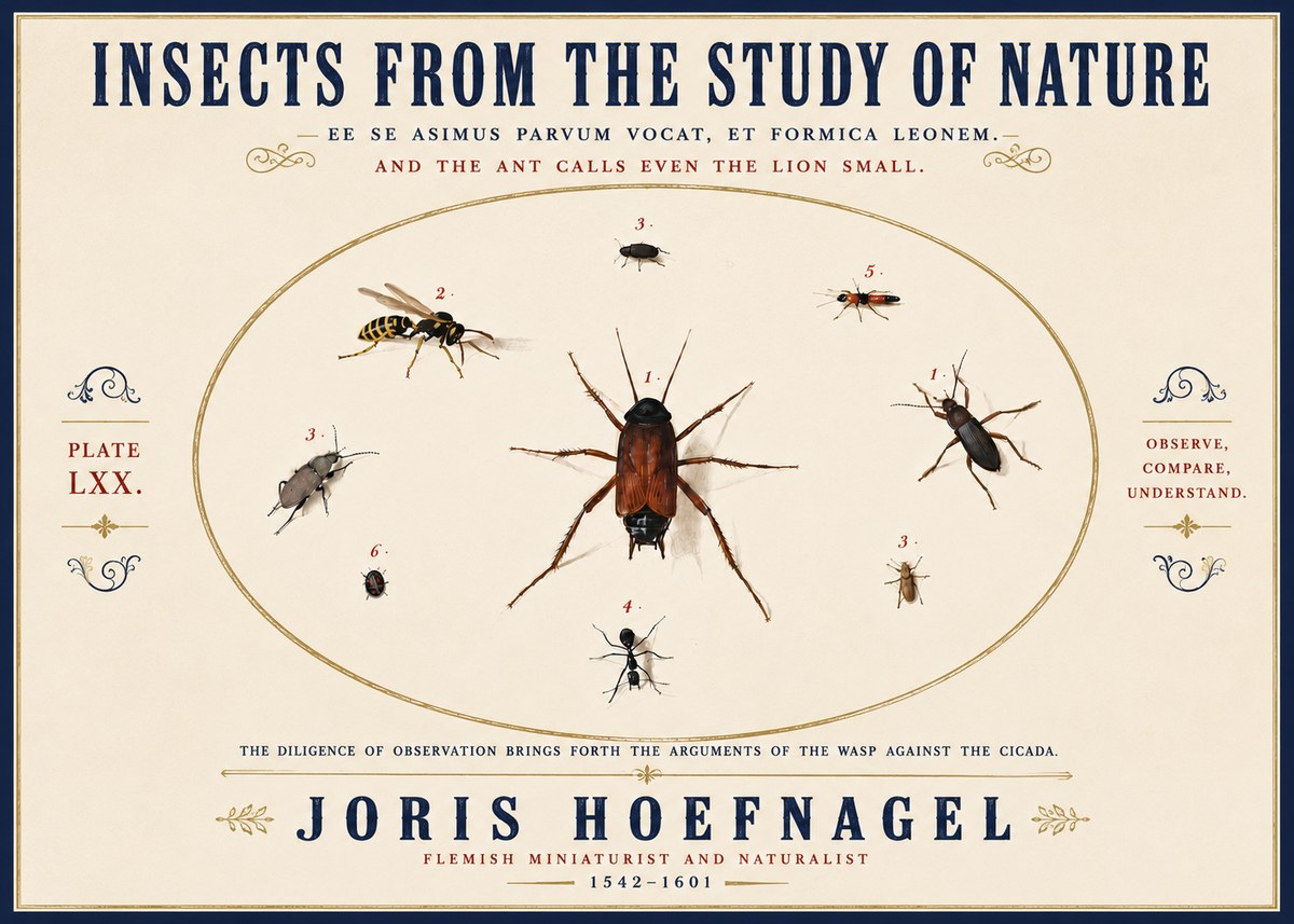 Joris Hoefnagel Insects from the Study of Nature No6 - Plakát