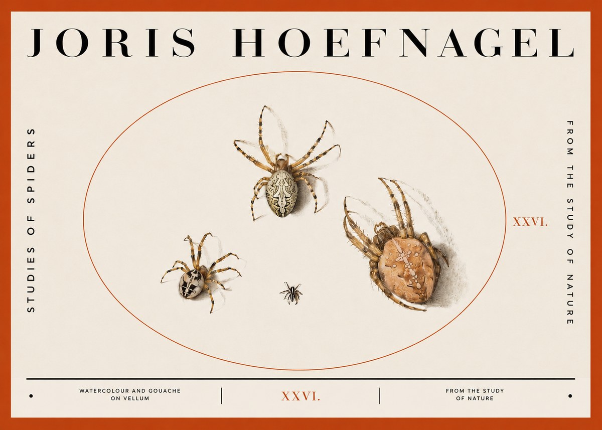 Joris Hoefnagel Studies of Spiders III No2 - Plakát