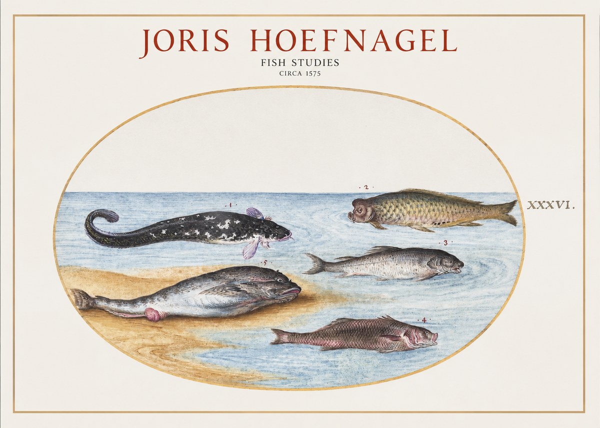 Joris Hoefnagel Fish Studies No1 - Plakát