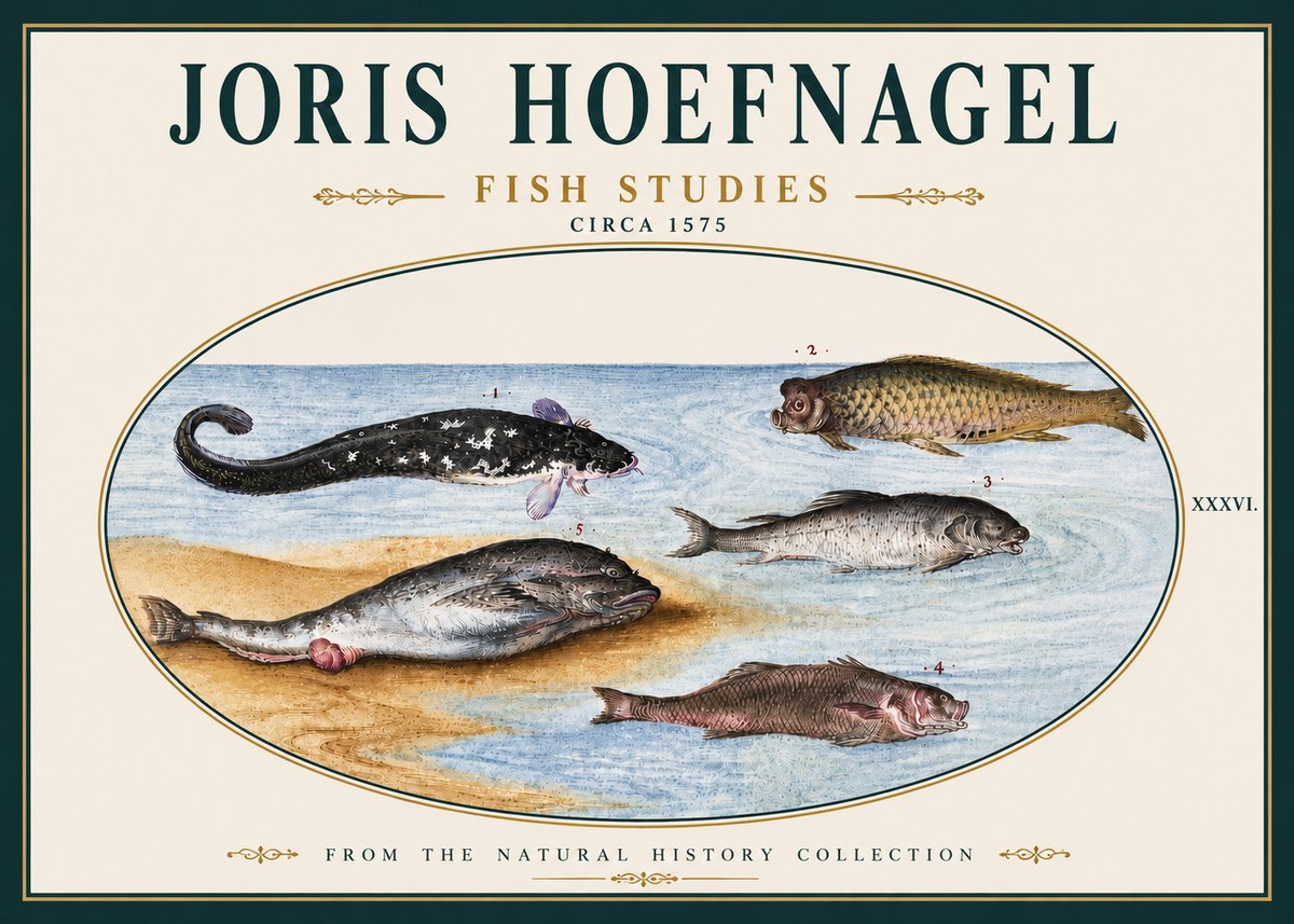 Joris Hoefnagel Fish Studies No5 - Plakát