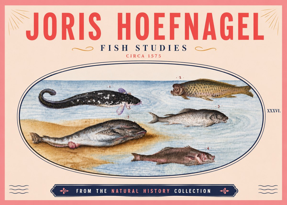 Joris Hoefnagel Fish Studies No6 - Plakát