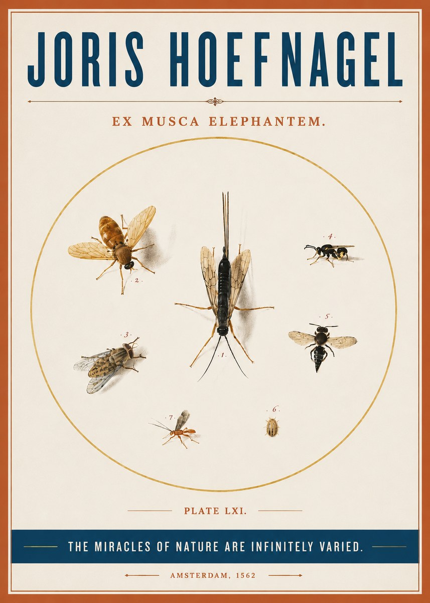 Joris Hoefnagel Ex Mvsca Elephantem. No4 - Plakát