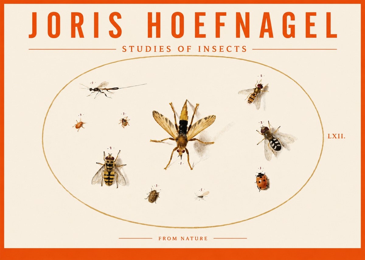 Joris Hoefnagel Studies of Insects IV No3 - Plakát