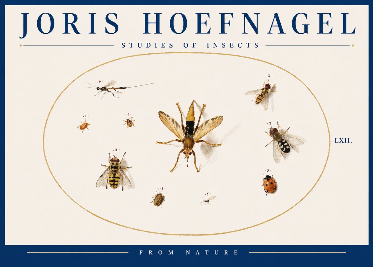 Joris Hoefnagel Studies of Insects IV No4 - Plakát