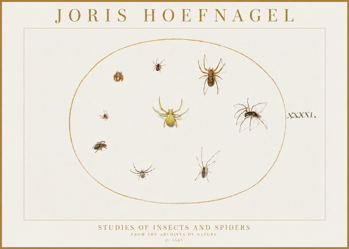 Joris Hoefnagel Studies of Insects and Spiders No1 - Plakát