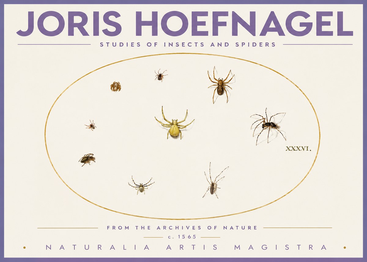 Joris Hoefnagel Studies of Insects and Spiders No4 - Plakát