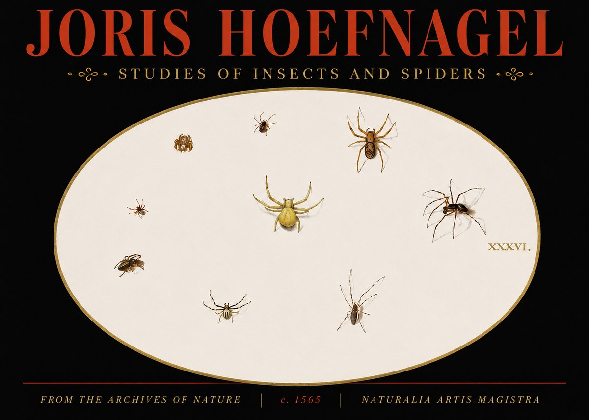 Joris Hoefnagel Studies of Insects and Spiders No5 - Plakát
