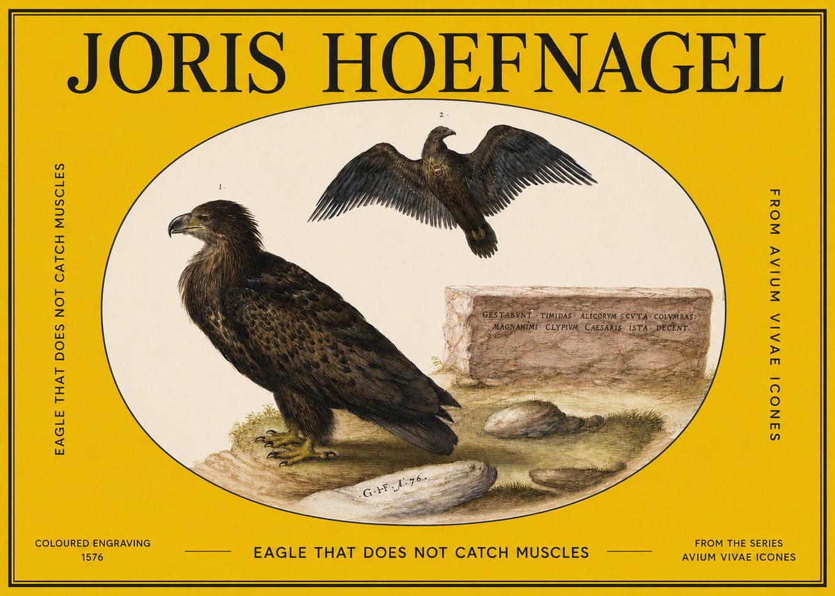 Joris Hoefnagel Eagle That Does Not Catch Muscles No2 - Plakát