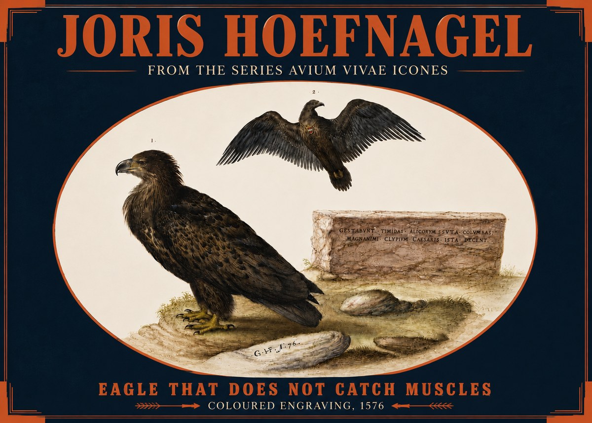 Joris Hoefnagel Eagle That Does Not Catch Muscles No4 - Plakát