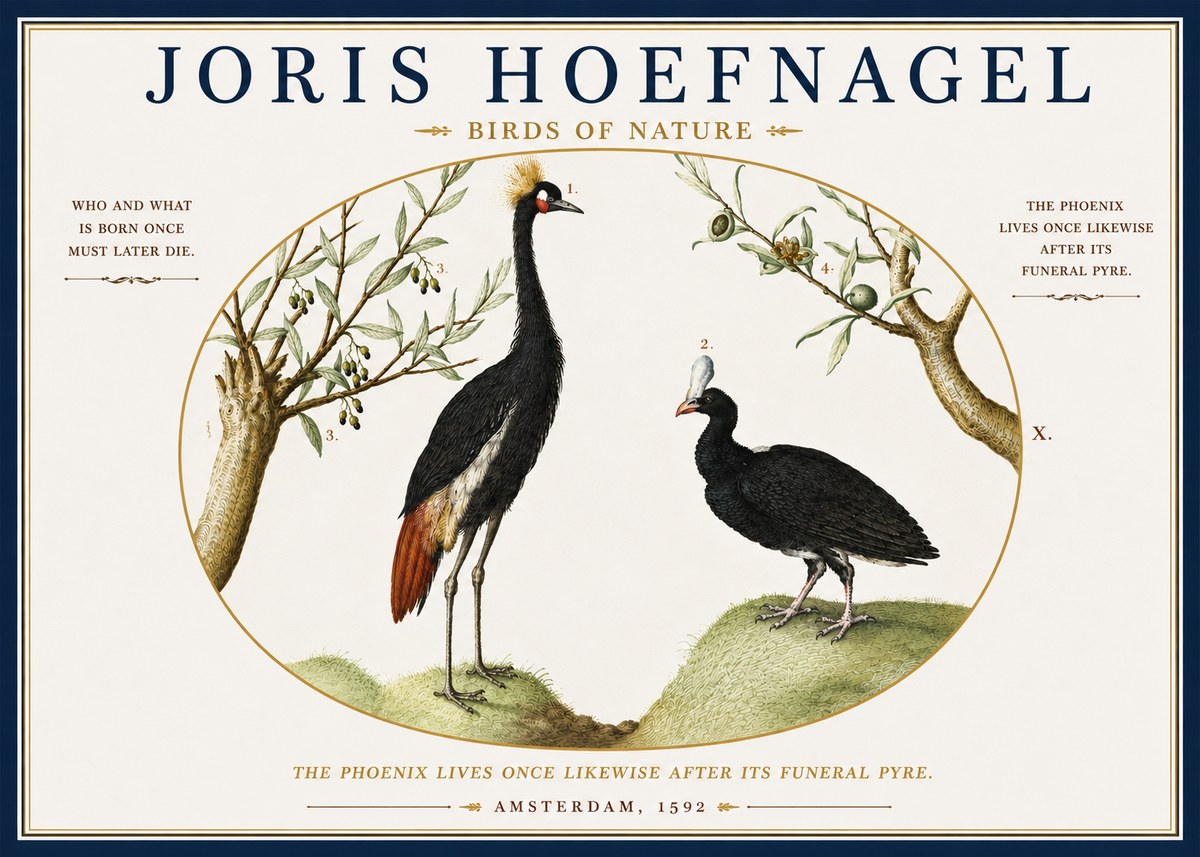 Joris Hoefnagel Birds of Nature No3 - Plakát