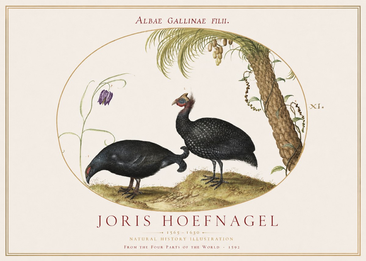 Joris Hoefnagel Albae Gallinae Filii. No1 - Plakát