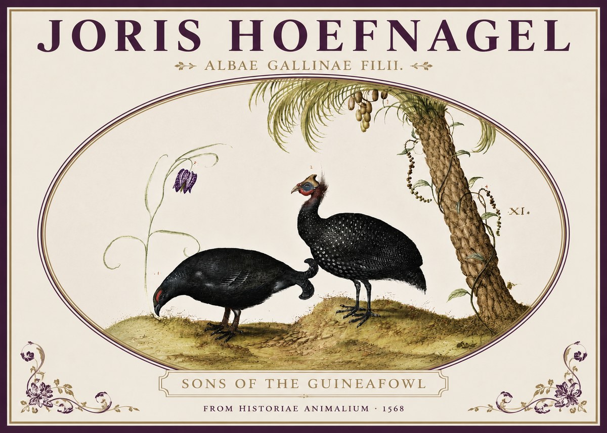 Joris Hoefnagel Albae Gallinae Filii. No4 - Plakát