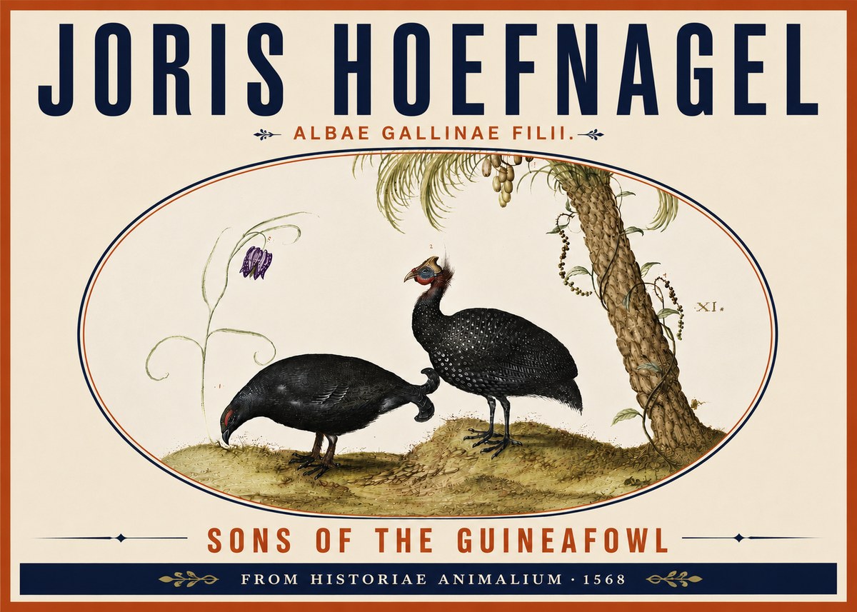 Joris Hoefnagel Albae Gallinae Filii. No6 - Plakát