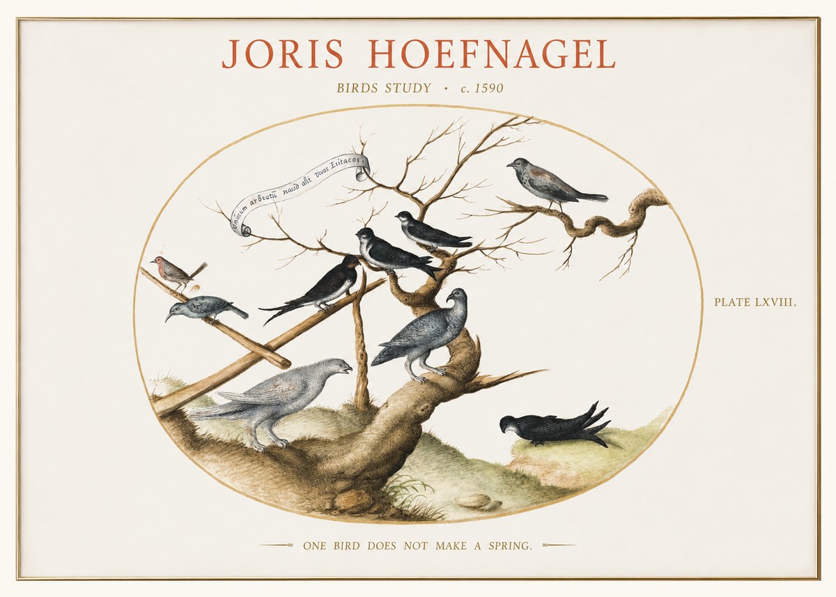 Joris Hoefnagel Birds Study No1 - Plakát