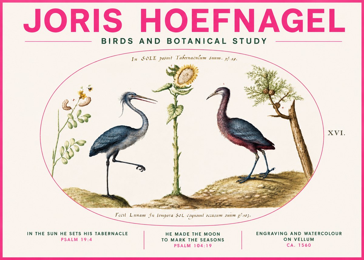 Joris Hoefnagel Birds and Plants Under the Sun No4 - Plakát