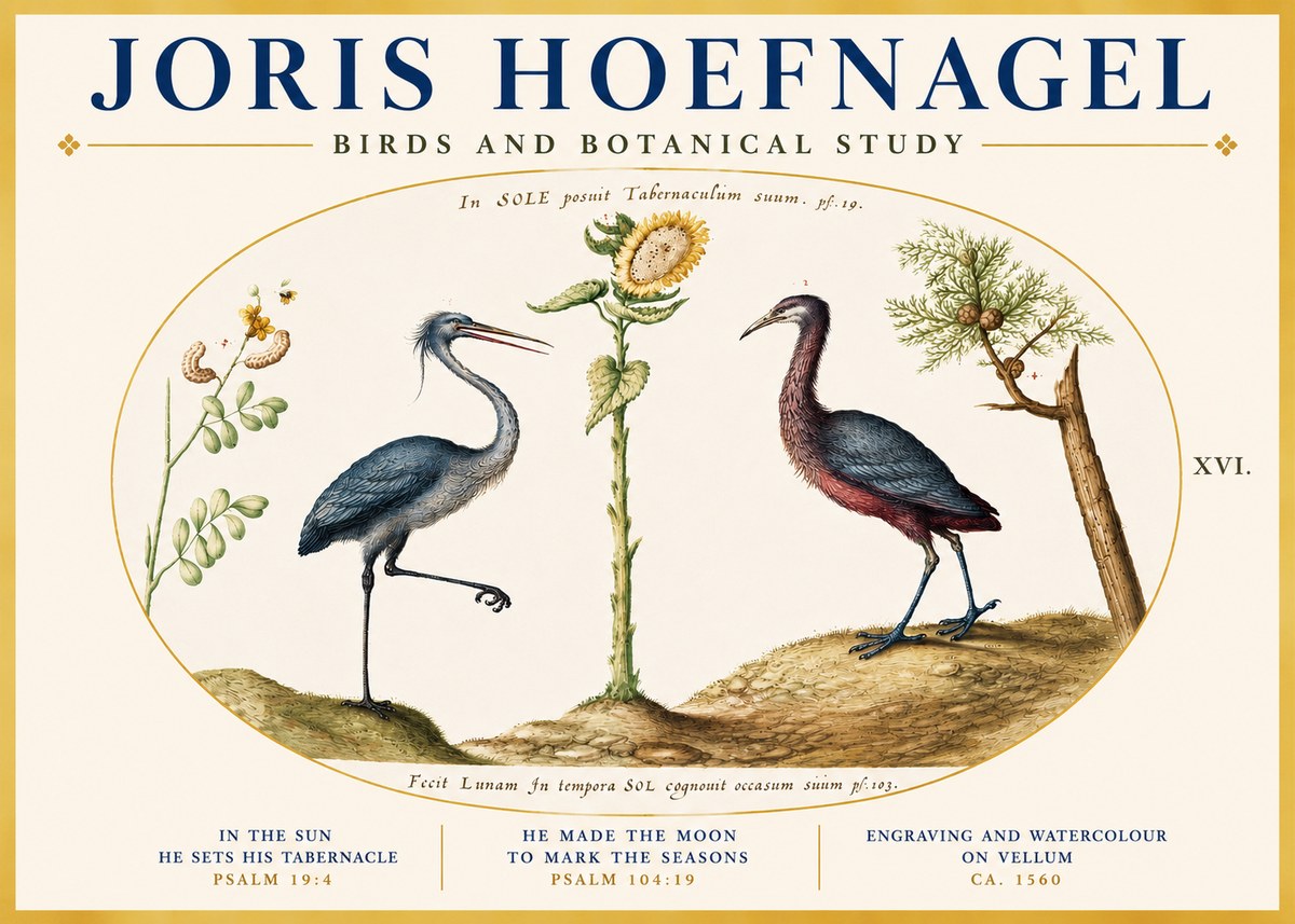 Joris Hoefnagel Birds and Plants Under the Sun No5 - Plakát