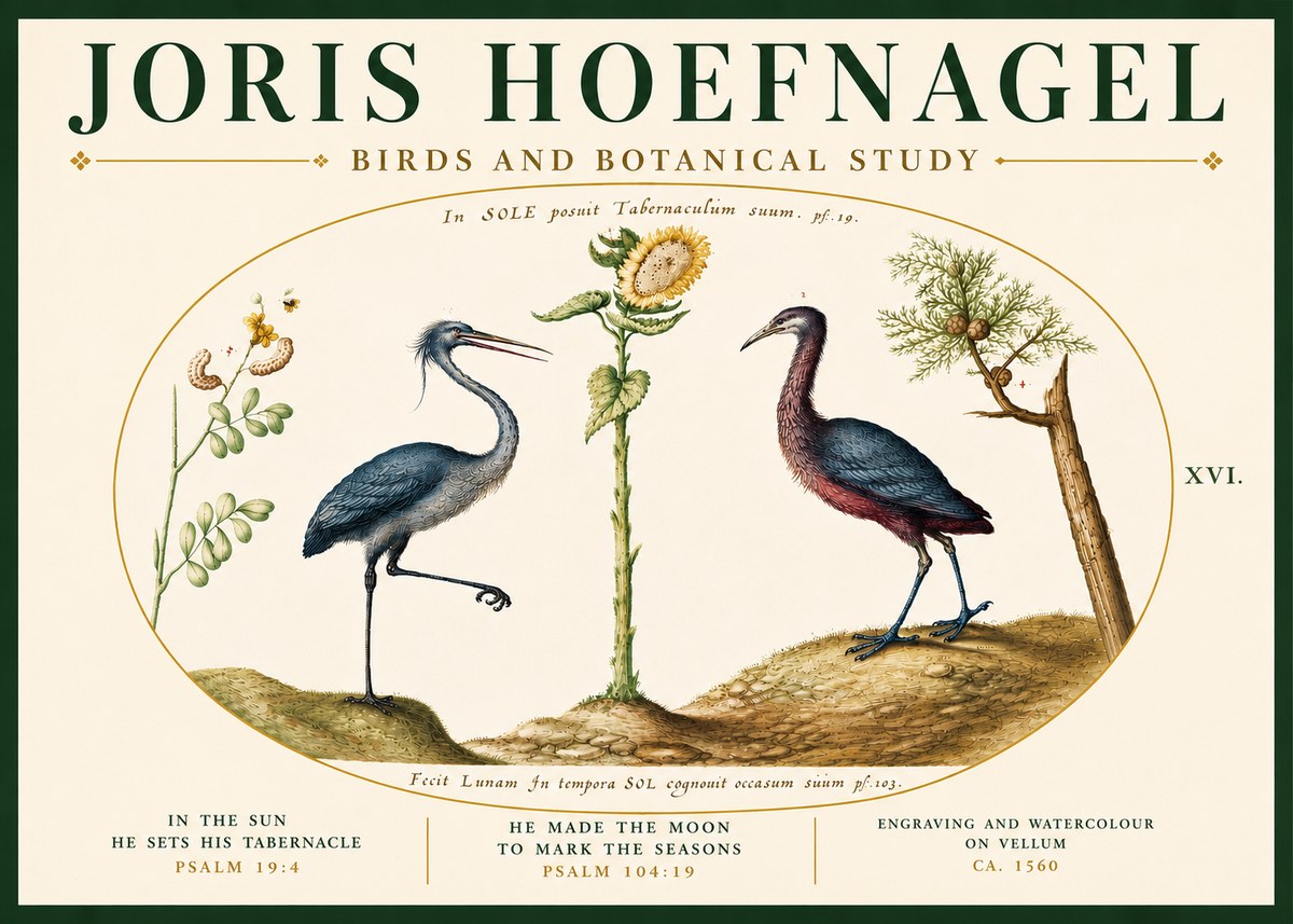 Joris Hoefnagel Birds and Plants Under the Sun No6 - Plakát