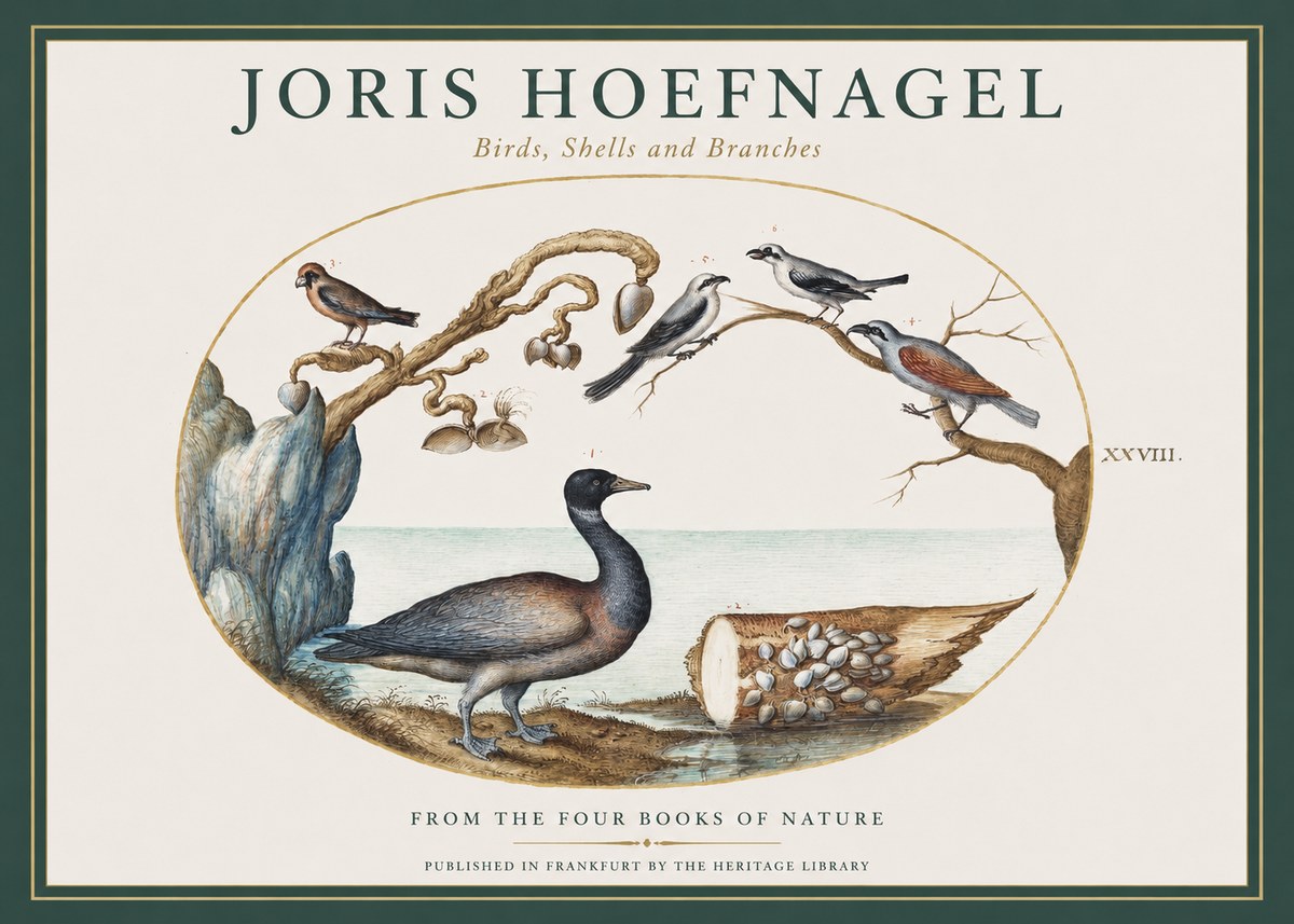 Joris Hoefnagel Birds, Shells and Branches No1 - Plakát