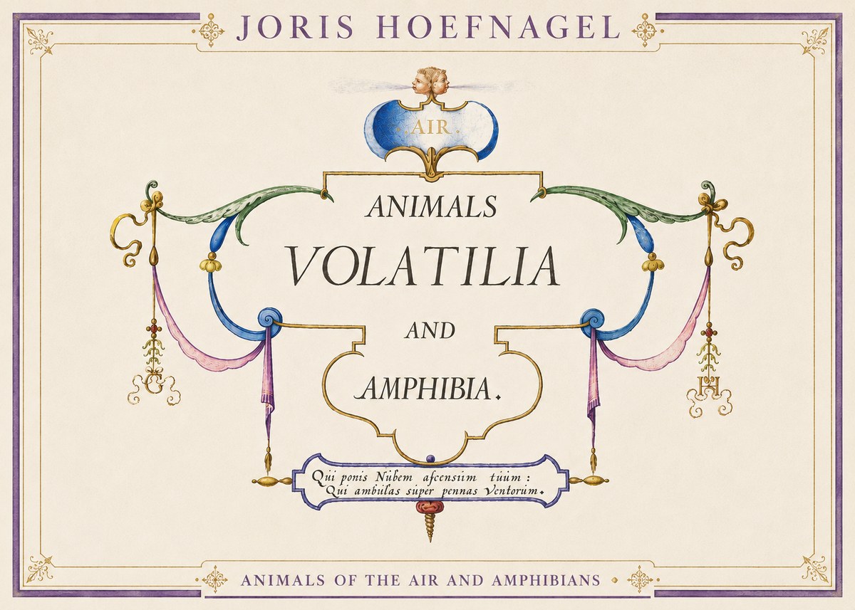Joris Hoefnagel Animals Volatilia and Amphibia. No3 - Plakát