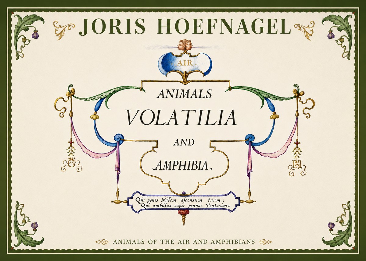 Joris Hoefnagel Animals Volatilia and Amphibia. No5 - Plakát