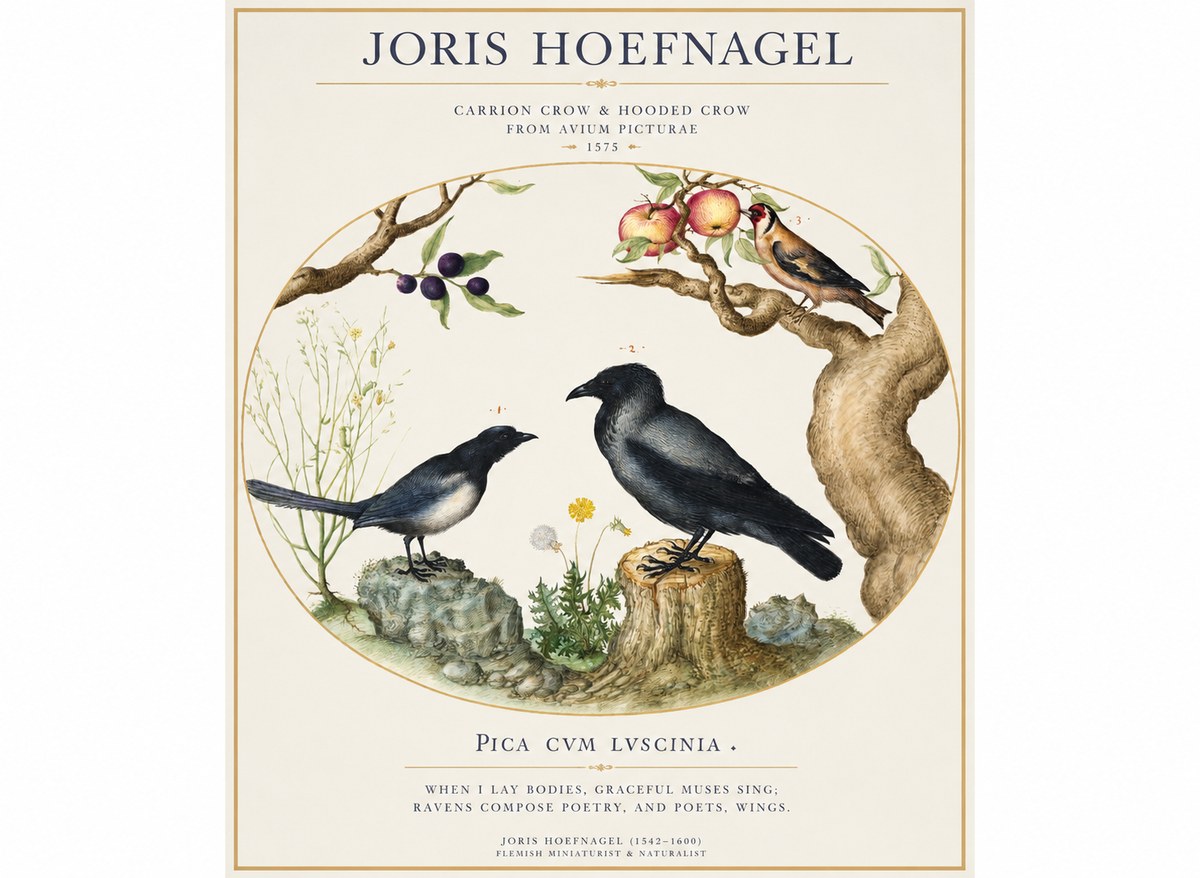 Joris Hoefnagel Carrion Crow & Hooded Crow No1 - Plakát