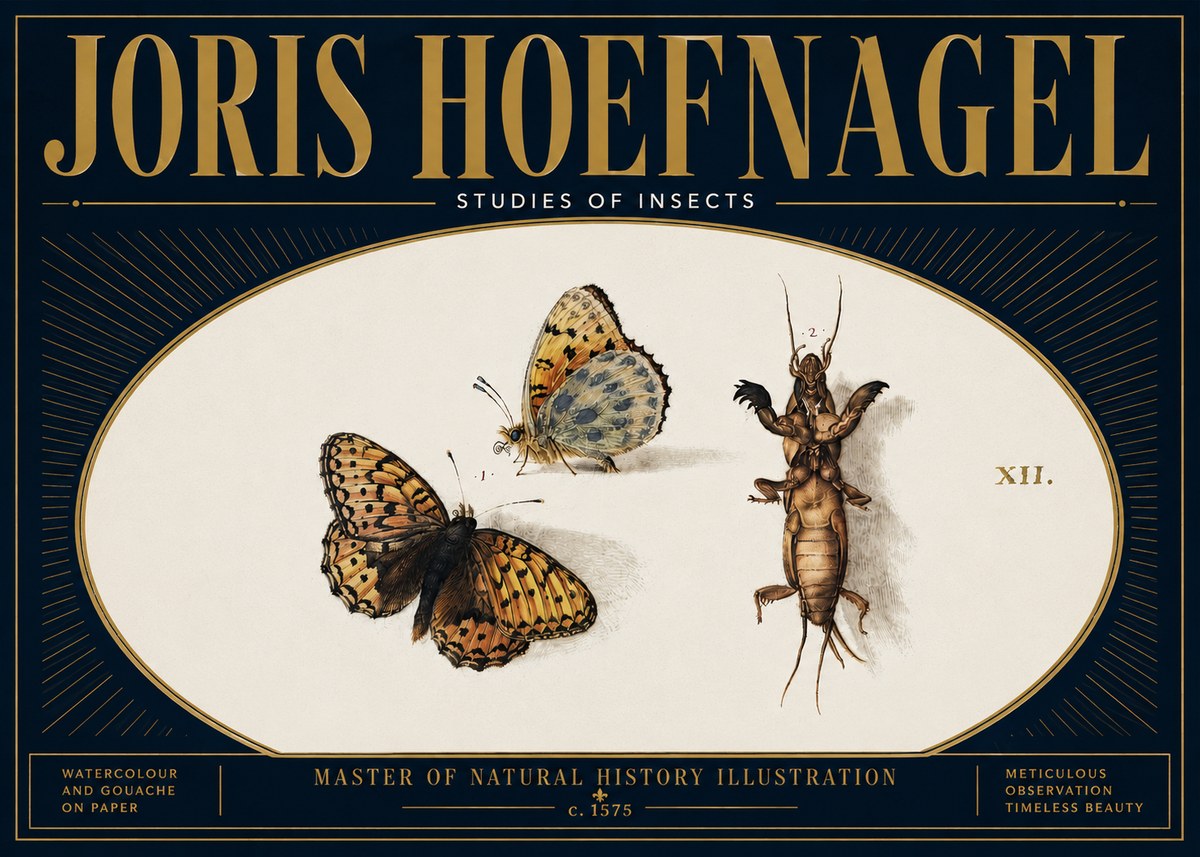 Joris Hoefnagel Studies of Insects Xii No6 - Plakát