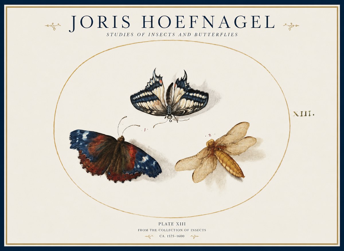 Joris Hoefnagel Studies of Insects - Plate Xiii No2 - Plakát