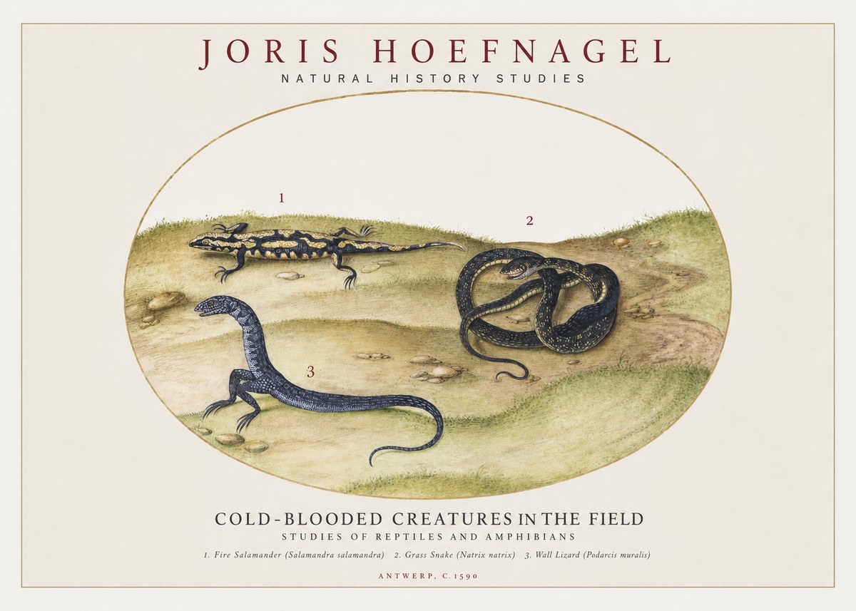 Joris Hoefnagel Cold-blooded Creatures in the Field No1 - Plakát