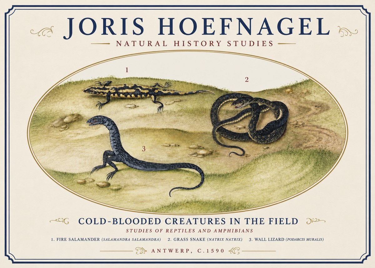 Joris Hoefnagel Cold-blooded Creatures in the Field No3 - Plakát