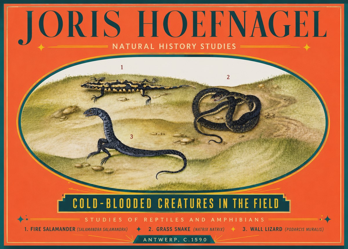 Joris Hoefnagel Cold-blooded Creatures in the Field No5 - Plakát