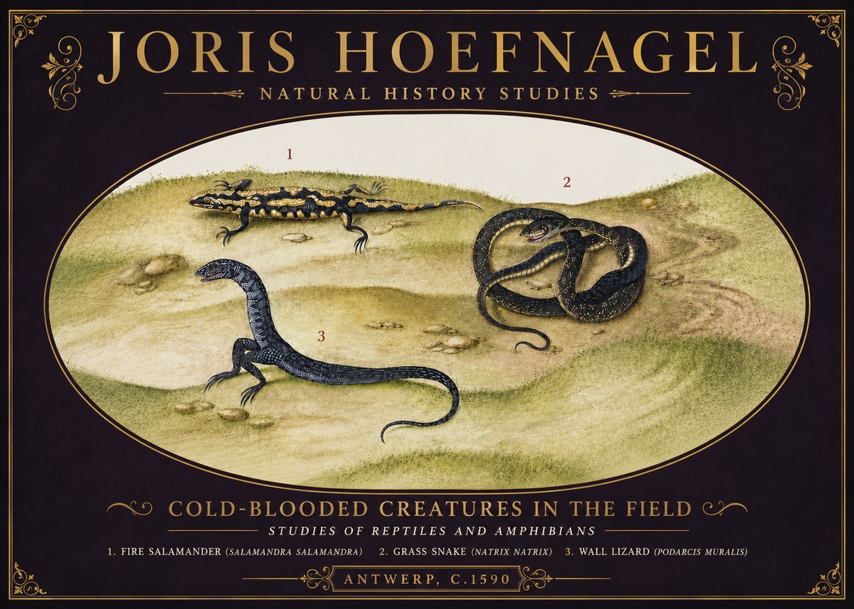 Joris Hoefnagel Cold-blooded Creatures in the Field No6 - Plakát