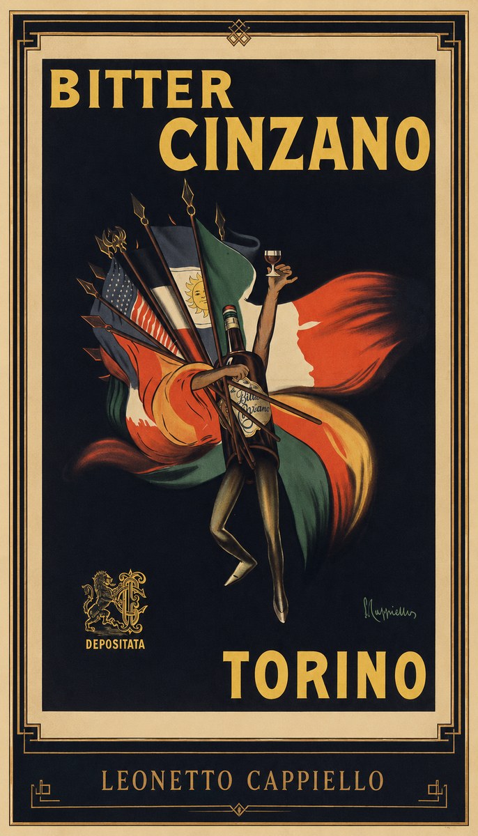 Leonetto Cappiello Bitter Cinzano Torino No1 - Plakát