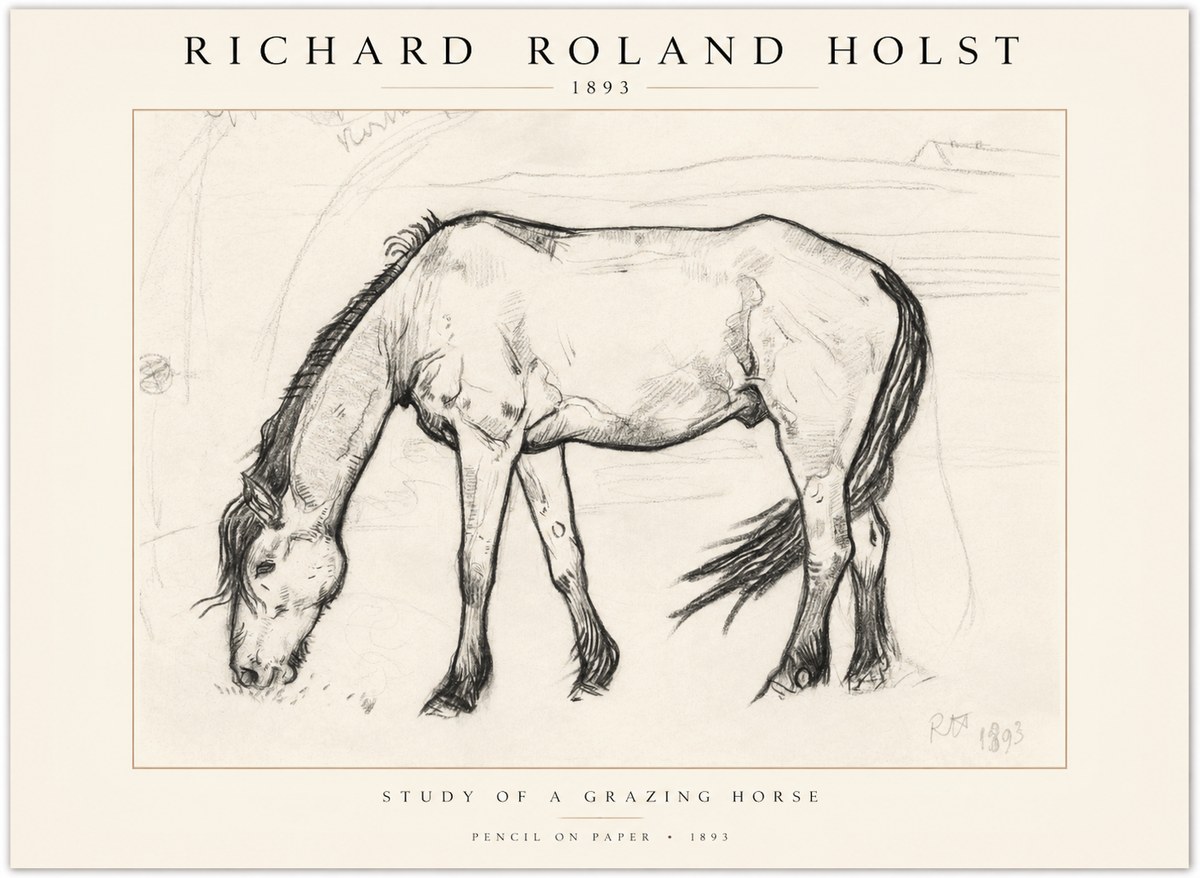 Richard Roland Holst Study of a Grazing Horse No1 - Plakát