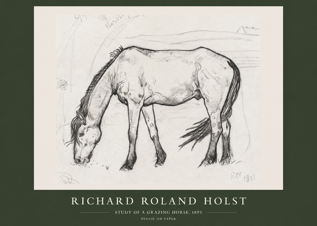 Richard Roland Holst Study of a Grazing Horse No2 - Plakát