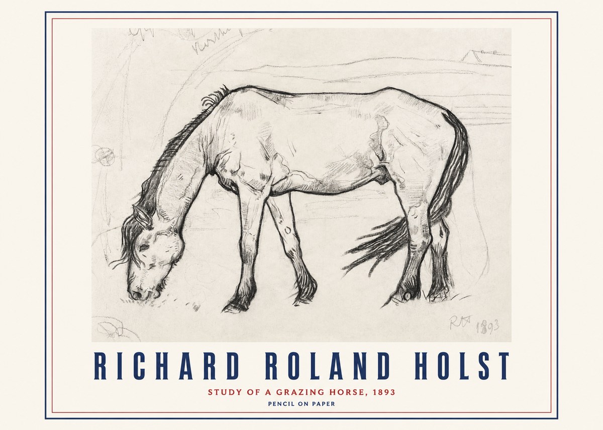 Richard Roland Holst Study of a Grazing Horse No3 - Plakát