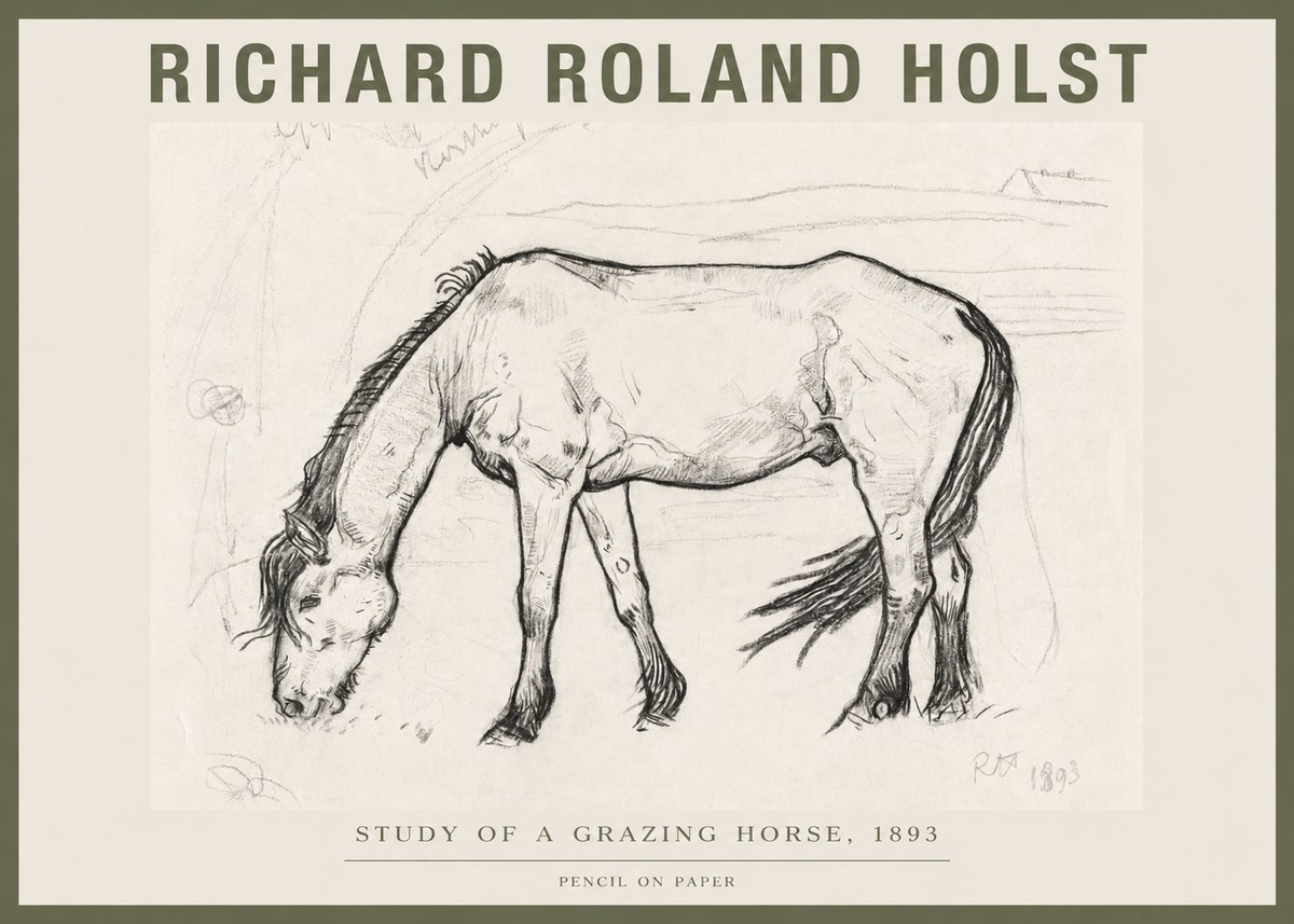 Richard Roland Holst Study of a Grazing Horse No4 - Plakát