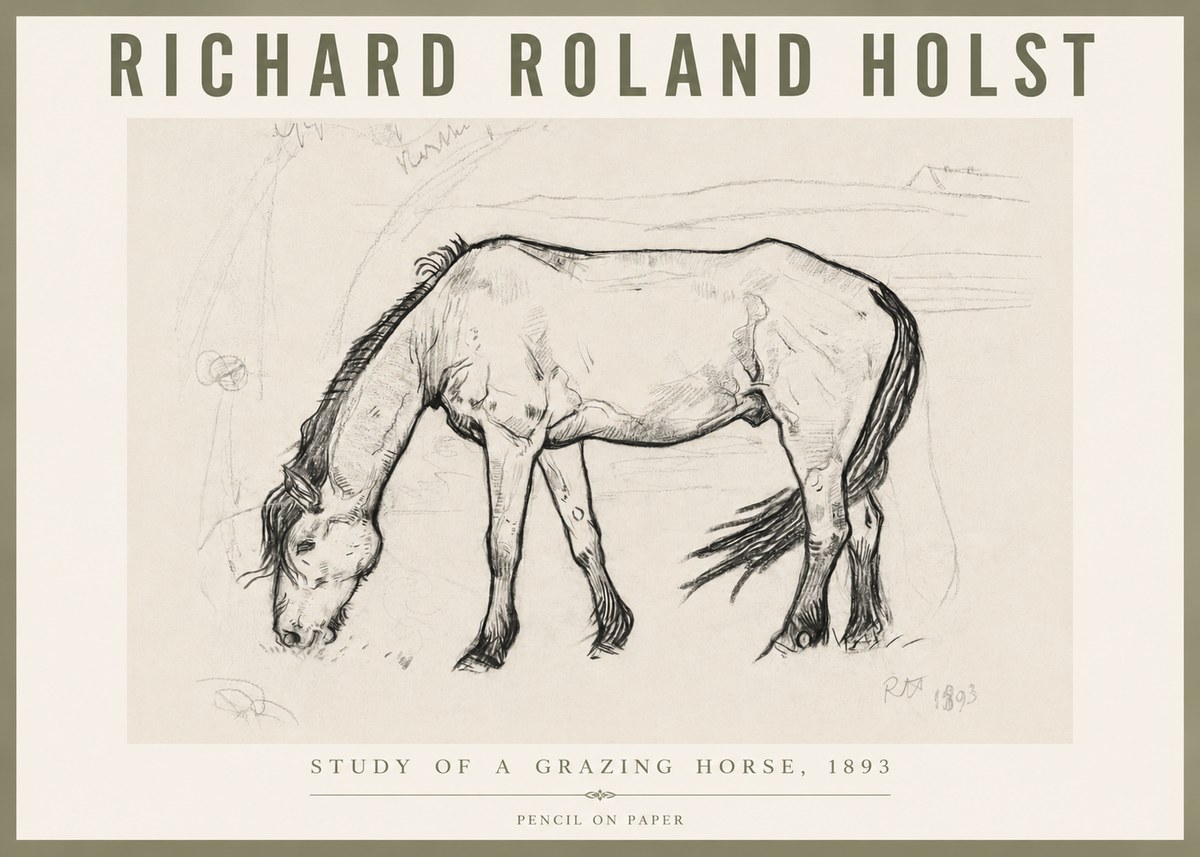 Richard Roland Holst Study of a Grazing Horse No6 - Plakát