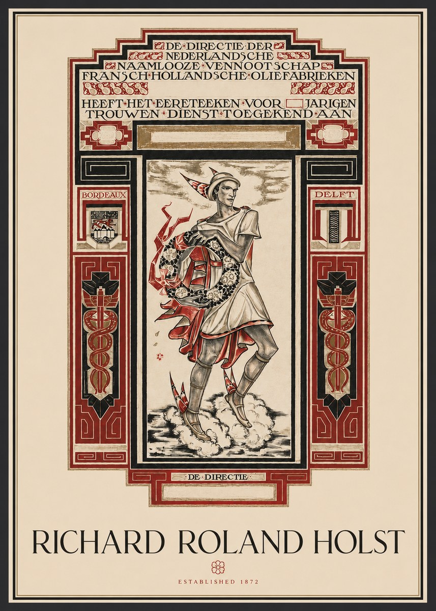 Richard Roland Holst Awarded for Anniversary, Marriage and Loyal Service No2 - Plakát