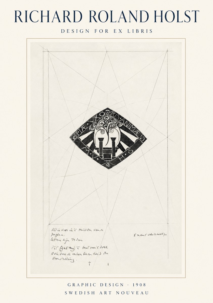 Richard Roland Holst Design for Ex Libris No1 - Plakát