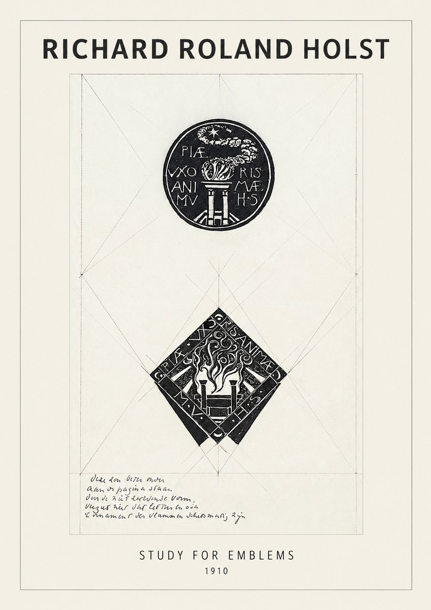 Richard Roland Holst Study for Emblems No1 - Plakát
