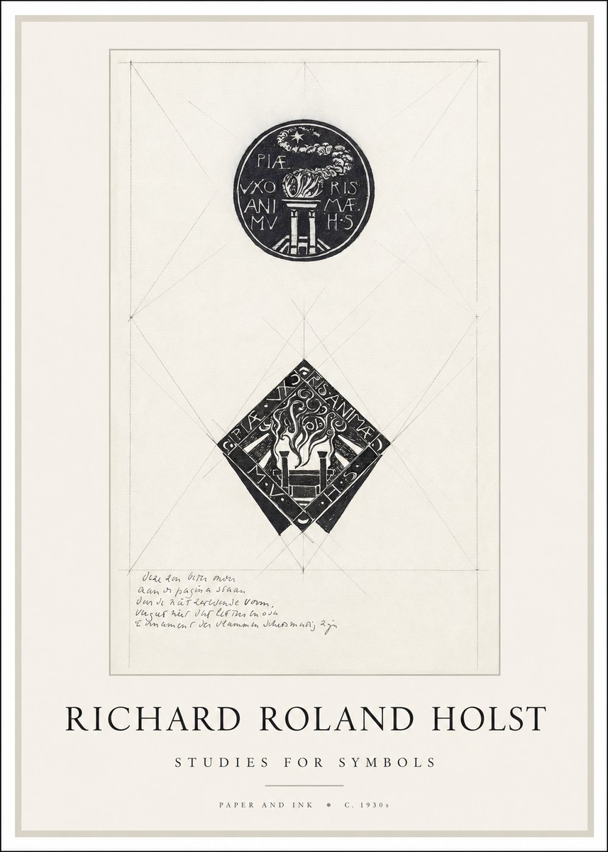 Richard Roland Holst Study for Emblems No2 - Plakát