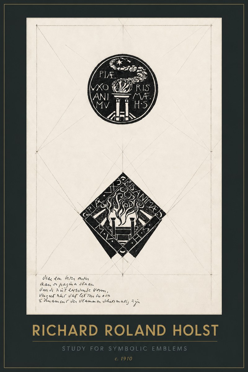 Richard Roland Holst Study for Emblems No3 - Plakát
