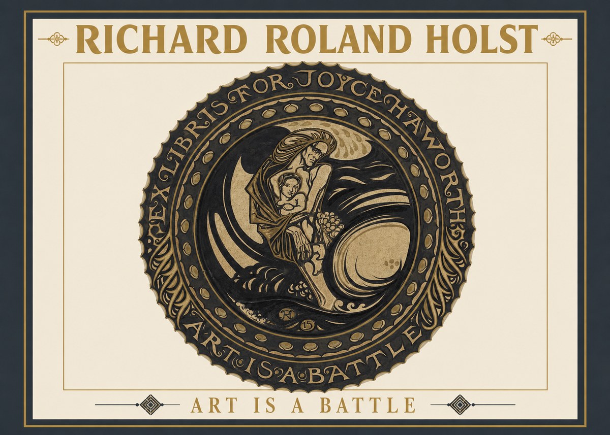 Richard Roland Holst Ex Libris for Joyce Haworth No2 - Plakát