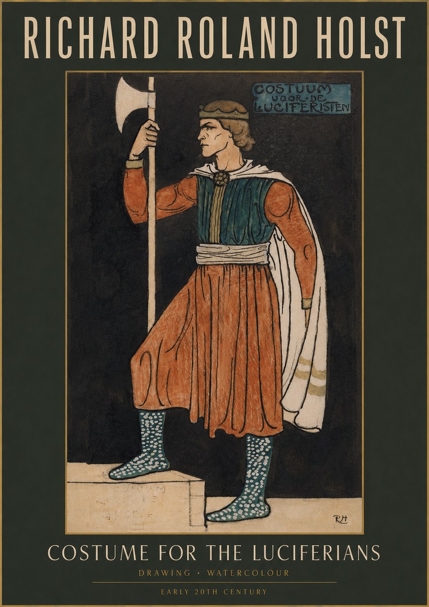 Richard Roland Holst Costume Design for the Luciferians No2 - Plakát