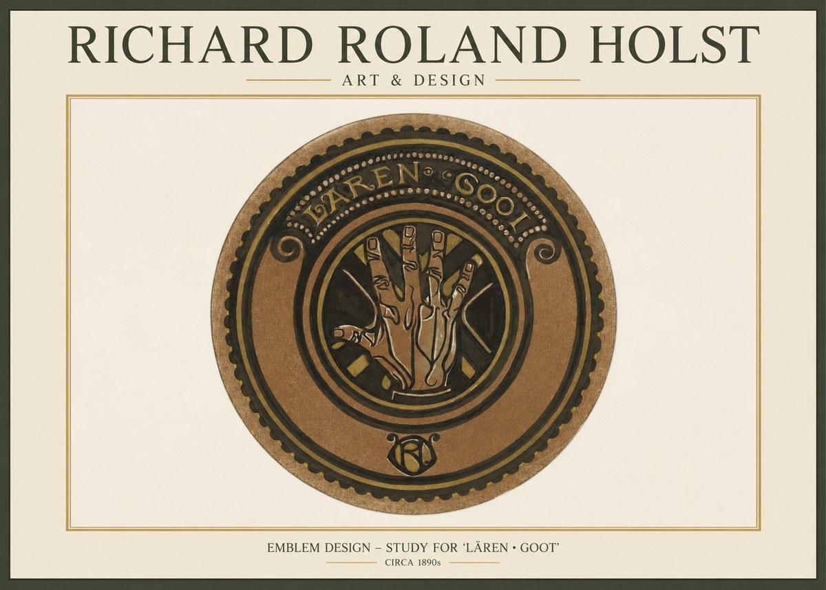 Richard Roland Holst Emblem Design – Study for 'Lären • Goot' No1 - Plakát