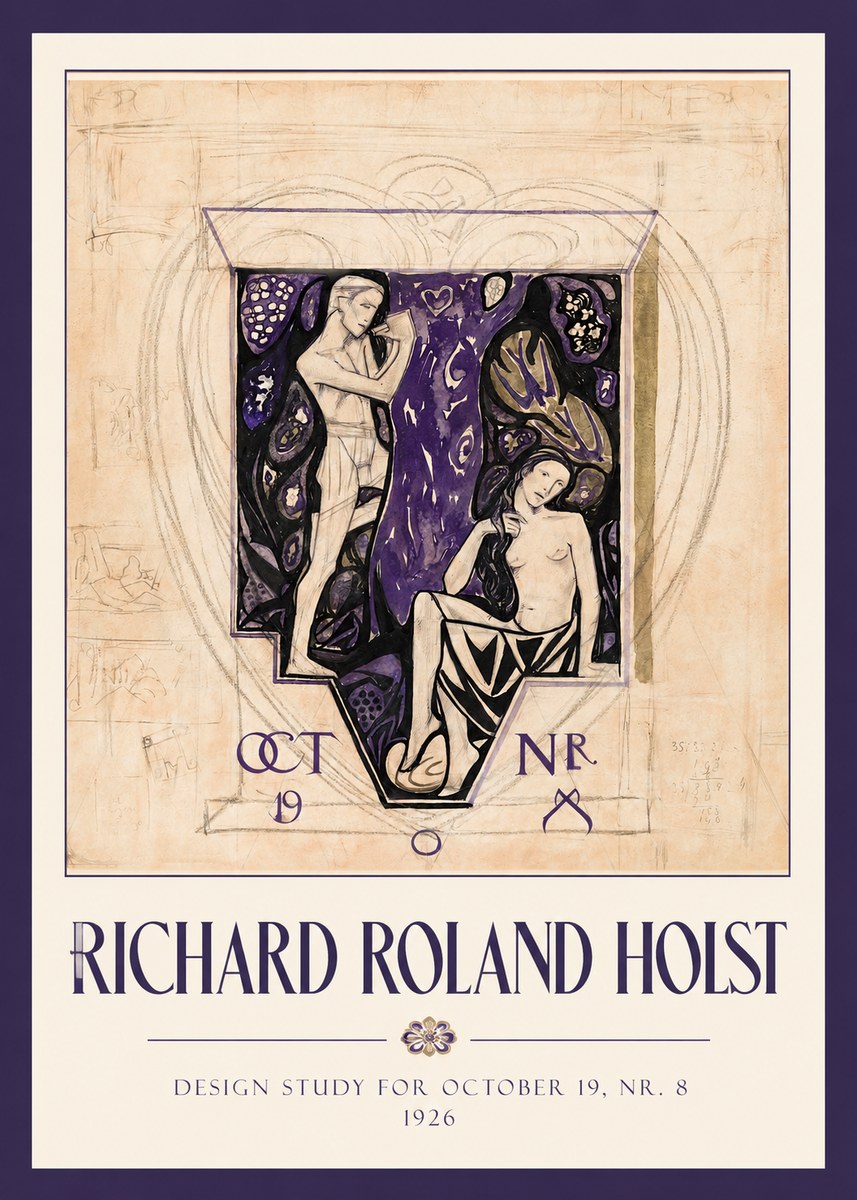 Richard Roland Holst Design Study for October 19, Nr. 8 1926 No2 - Plakát
