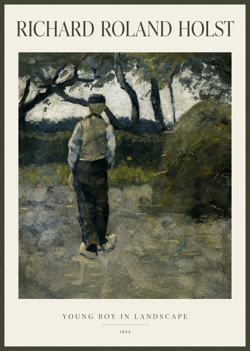 Richard Roland Holst Young Boy in Landscape No1 - Plakát