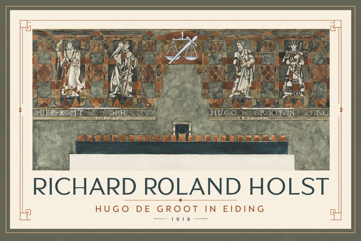 Richard Roland Holst Fresco Design - City Hall, Lidingö No3 - Plakát