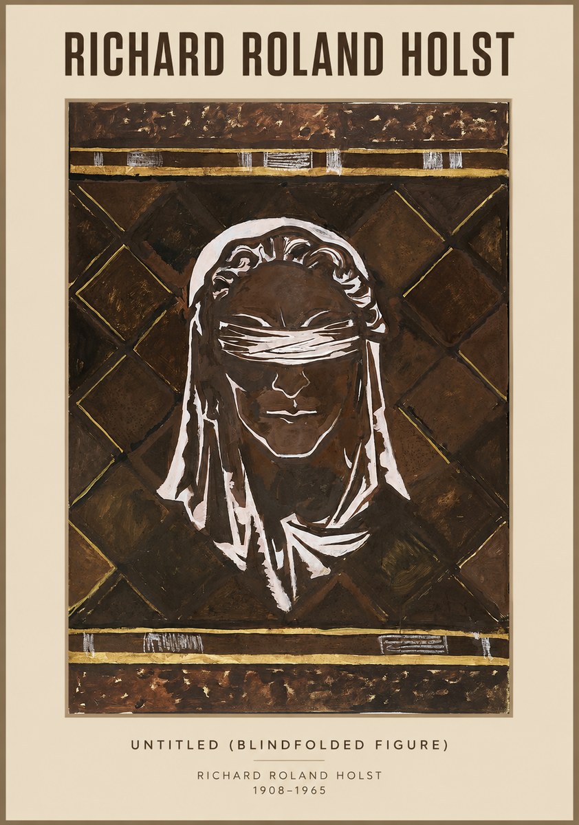 Richard Roland Holst Untitled (Blindfolded Figure) No1 - Plakát