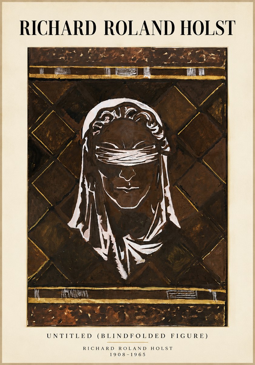 Richard Roland Holst Untitled (Blindfolded Figure) No4 - Plakát